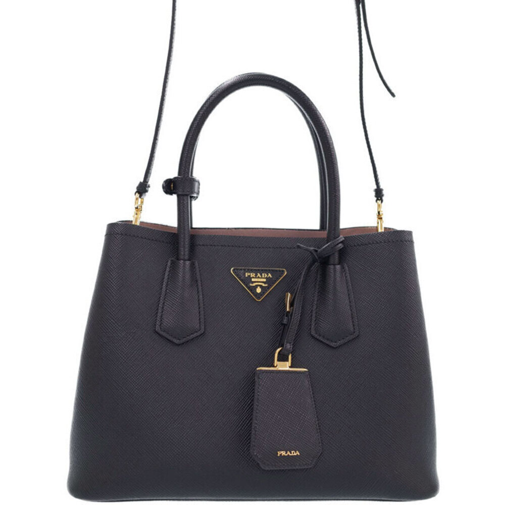 Prada Double Saffiano leather 2way tote bag black
